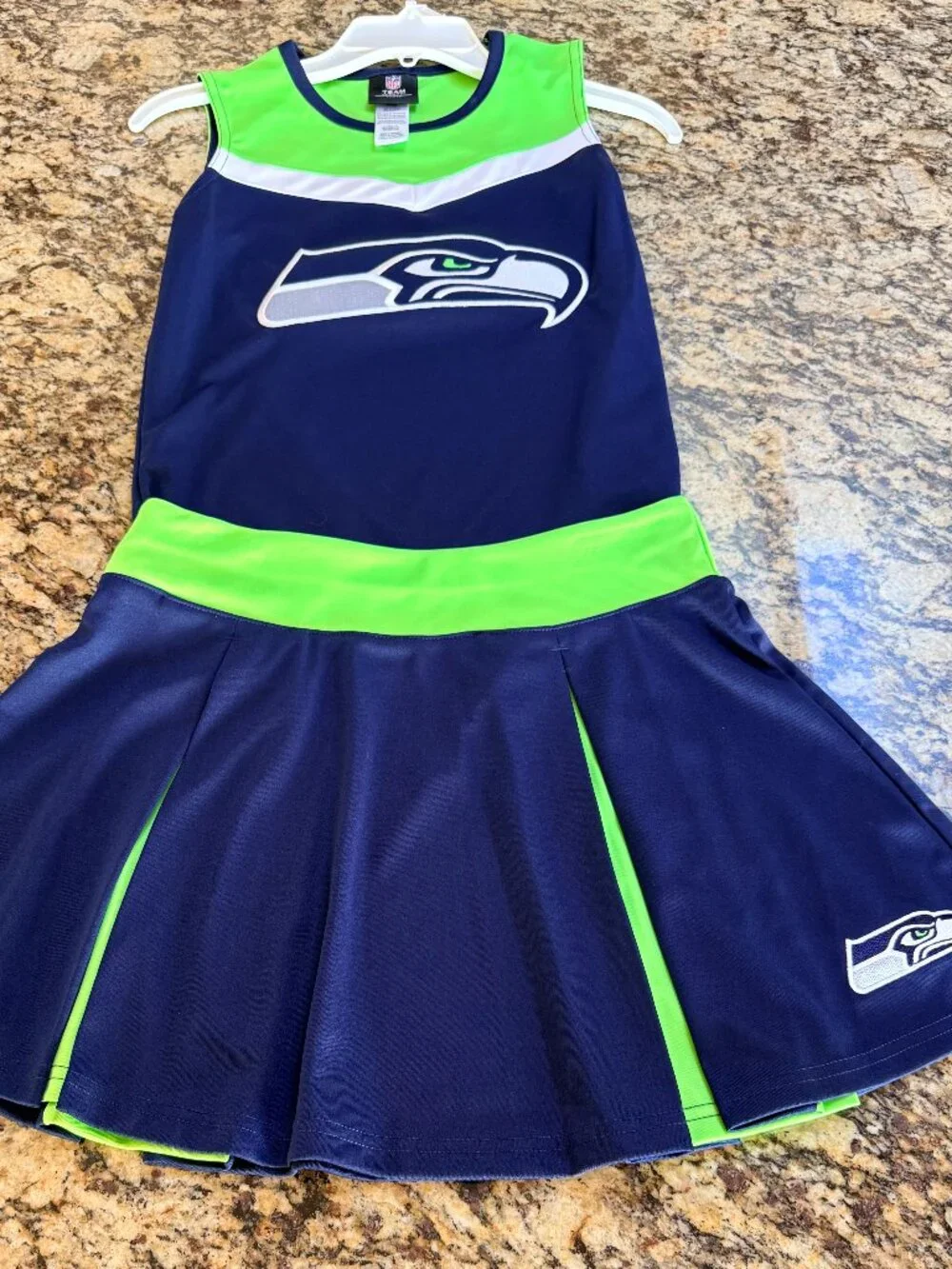 Girls Youth Large Navy Seattle Seahawks Spirit Two-Piece Cheerleader Set